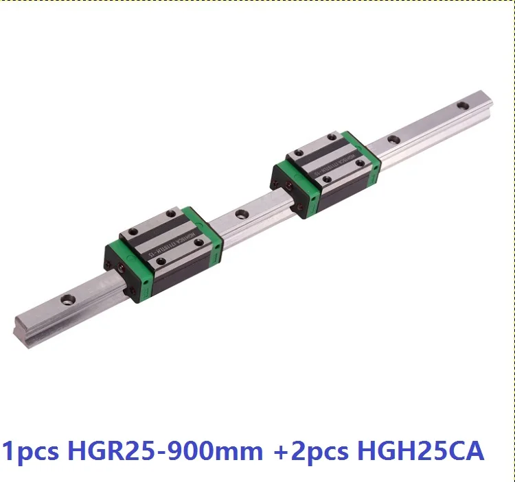 

1 шт. линейная направляющая HGR25 900 мм + 2 шт. HGH25CA линейные узкие блоки для фрезерных станков с ЧПУ, сделано в Китае