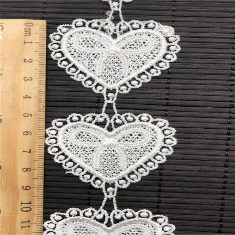 Heart Lace Tape DIY Apparel Sewing  Fabric White Black  Lace Trimming Gift Packaging Lace Ribbon