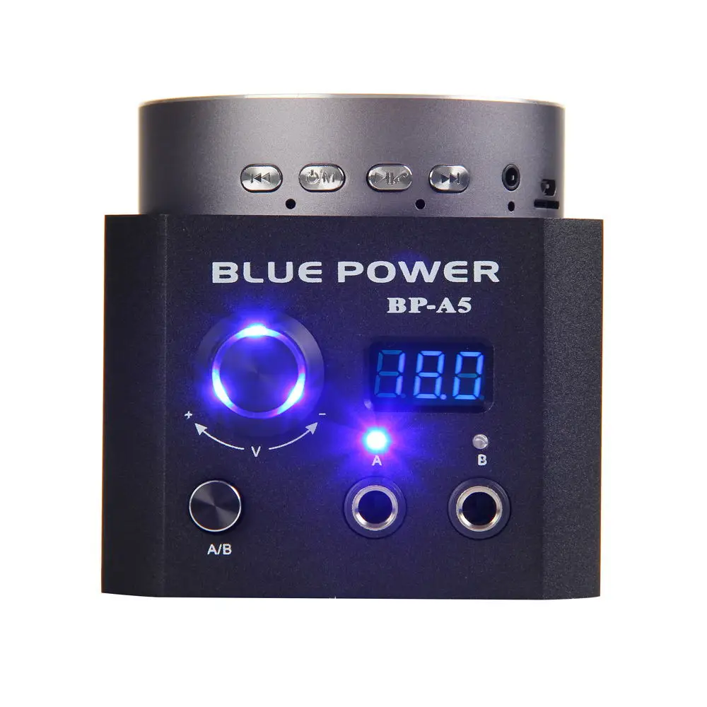 Caja de altavoz Bluetooth de calidad superior, fuente de alimentación azul para tatuaje profesional, maquillaje permanente, nueva