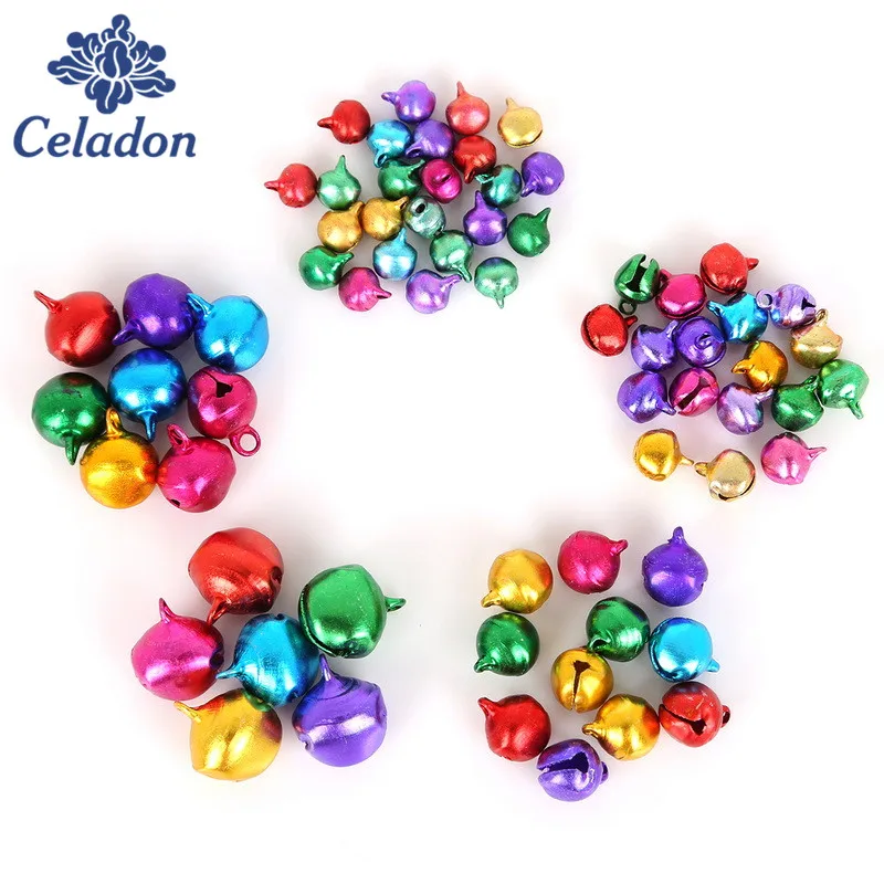 6mm 8mm 10mm 12mm 14mm Jingle Bells Iron Pendants Xmas Tree Ornaments Christmas Decoration For Home DIY Metal Craft Accessories