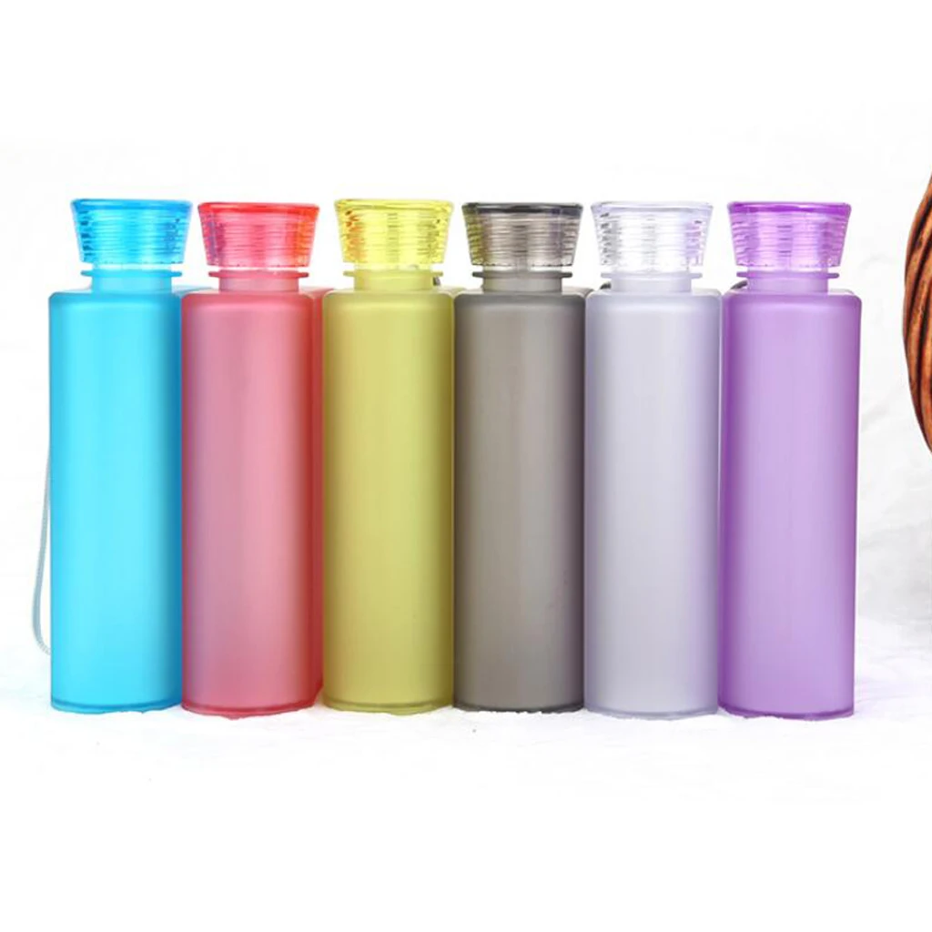 400ml Reusable Small Drinking Water Bottle - BPA Free, Leakproof, Refillable Flat Memo Slim Thin Flask for Sport, Travel, School