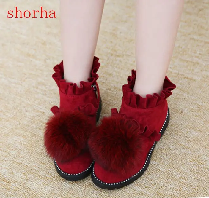 Winter Children Boots Girls PU Leather Boots Fashion Boots High Children Princess Girls Shoes warm cotton girls velvet