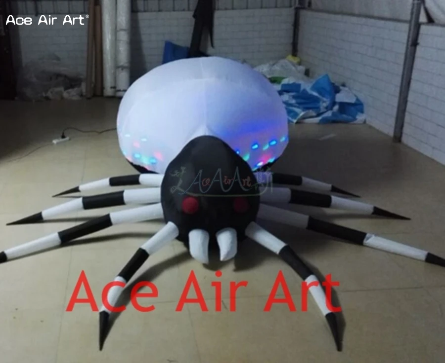 Inflatable Halloween Spider Replica Led Pop Up Spiders Model for Party Yard Decoration