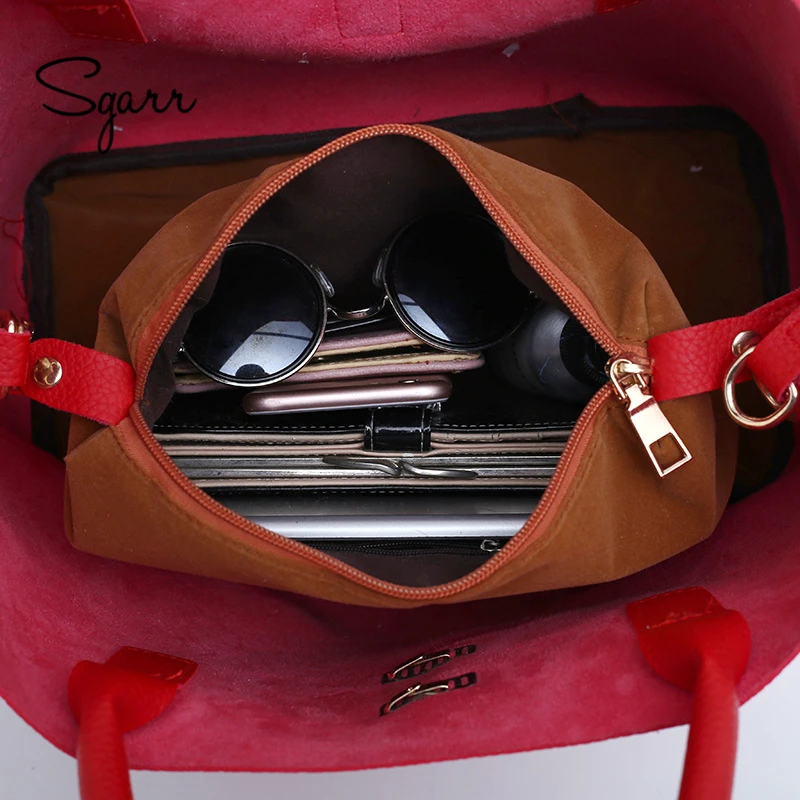 SGARR black red women bags bucket bag crossbody single shoulder female handbag designers luxury messenger bag women mother bags