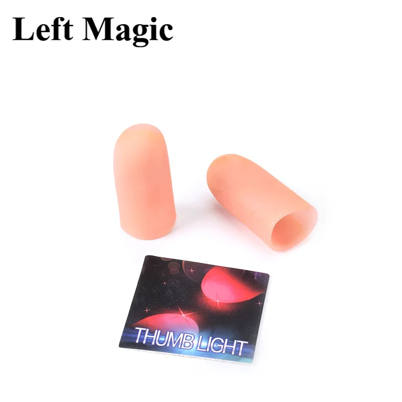 Chlid Thumbs Led Light Up Magic Tricks 2 Pcs Red Small Size Soft Thumb Tips Magic Props Funny Flashing Fingers Fantastic Glow