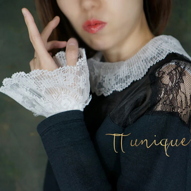 

Organza Princess wind lace decorative girl Apparel Accessories Spring white fungus fa horse Lolita white fungus coat decorative