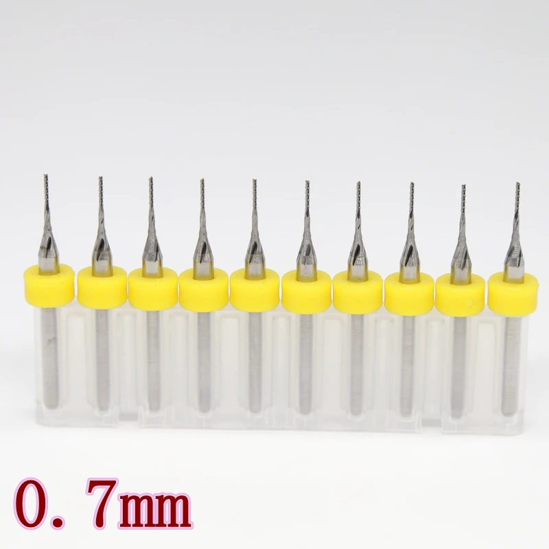 10pcs/lot 0.7mm 0.4mm 0.5mm PCB Corn End Mills Tungsten Carbide CNC Wood Router Bit Engraver Metal Mills Strawberry Mills