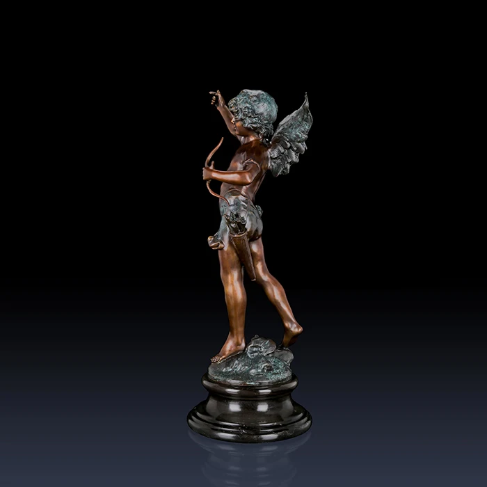 Large Sculpture Cupid Statue by Auguste Moreau Bronze Replica Greek Mythology Love God Eros Antique Art