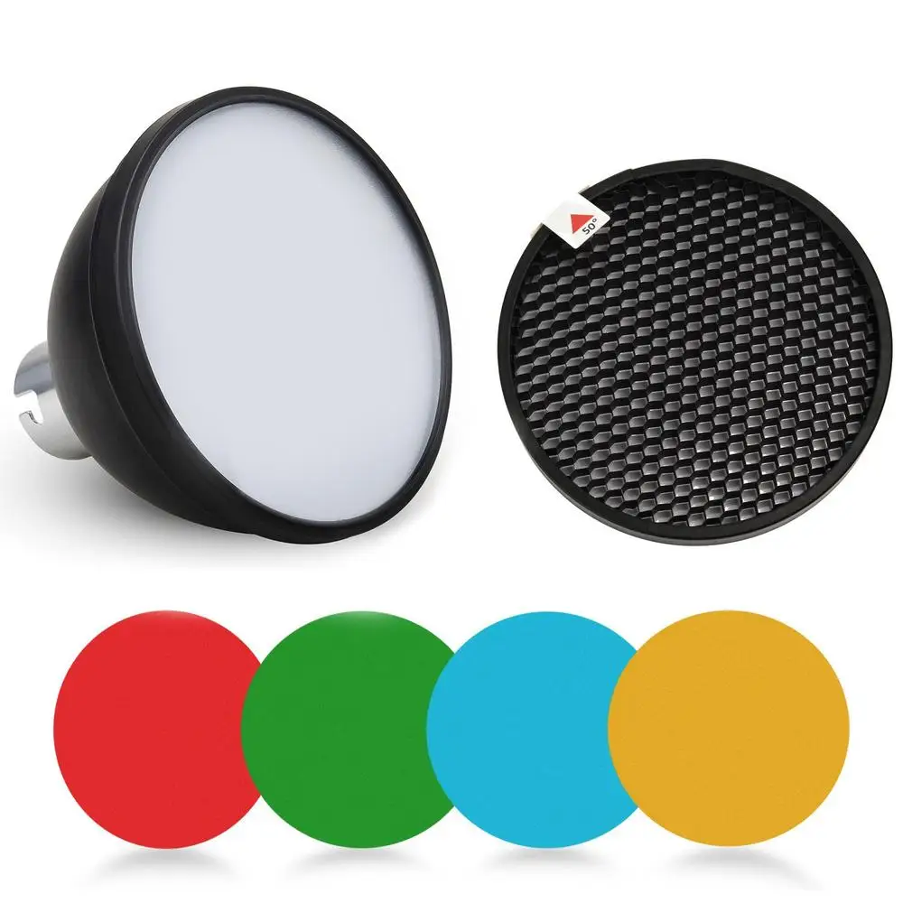 

Godox 4 Color Gel Pack AD-S11 + Honeycomb Grid and AD-S2 Standard Reflector for AD200PRO AD200 AS180 AD360 AD360II