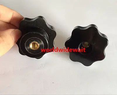 مقبض رأس نجمي بلاستيكي أسود ، 2 قطعة ، 8 مللي متر ، قطر 50 مللي متر