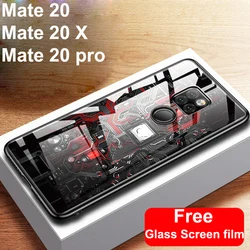 New For Huawei Mate 20 pro X phone Case Tempered glass cover For Huawei Mate20 pro X Protective casing mate 20pro 20X Shell