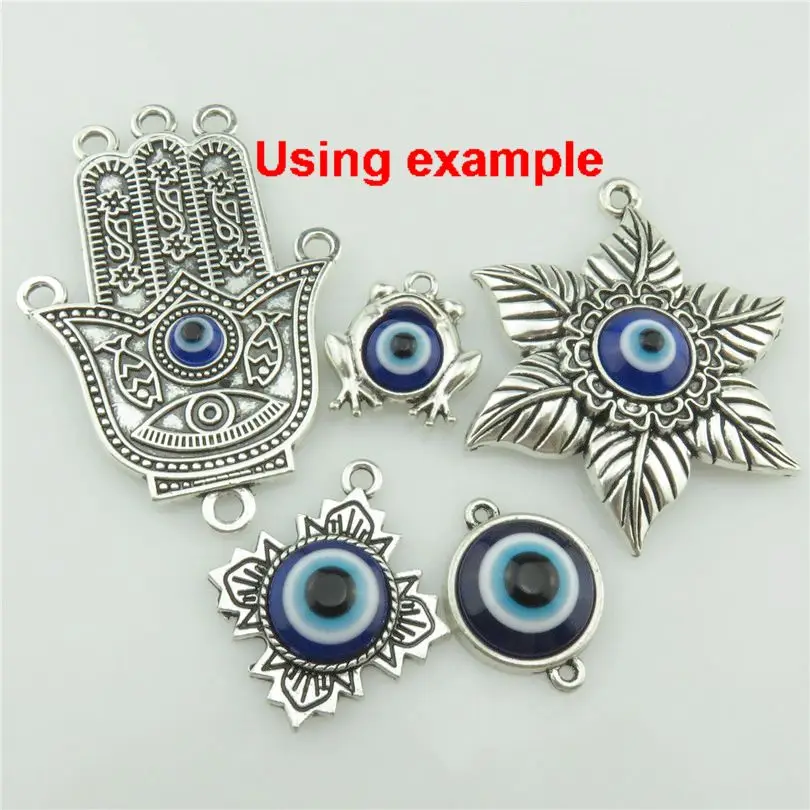 20/50 sztuk niebieskie szczęście Flatback tureckie złe oko Charms 6/8/10/12/14/25mm Diy Cabochon wisiorek na naszyjniki biżuteria akcesoria — zdjęcie 6