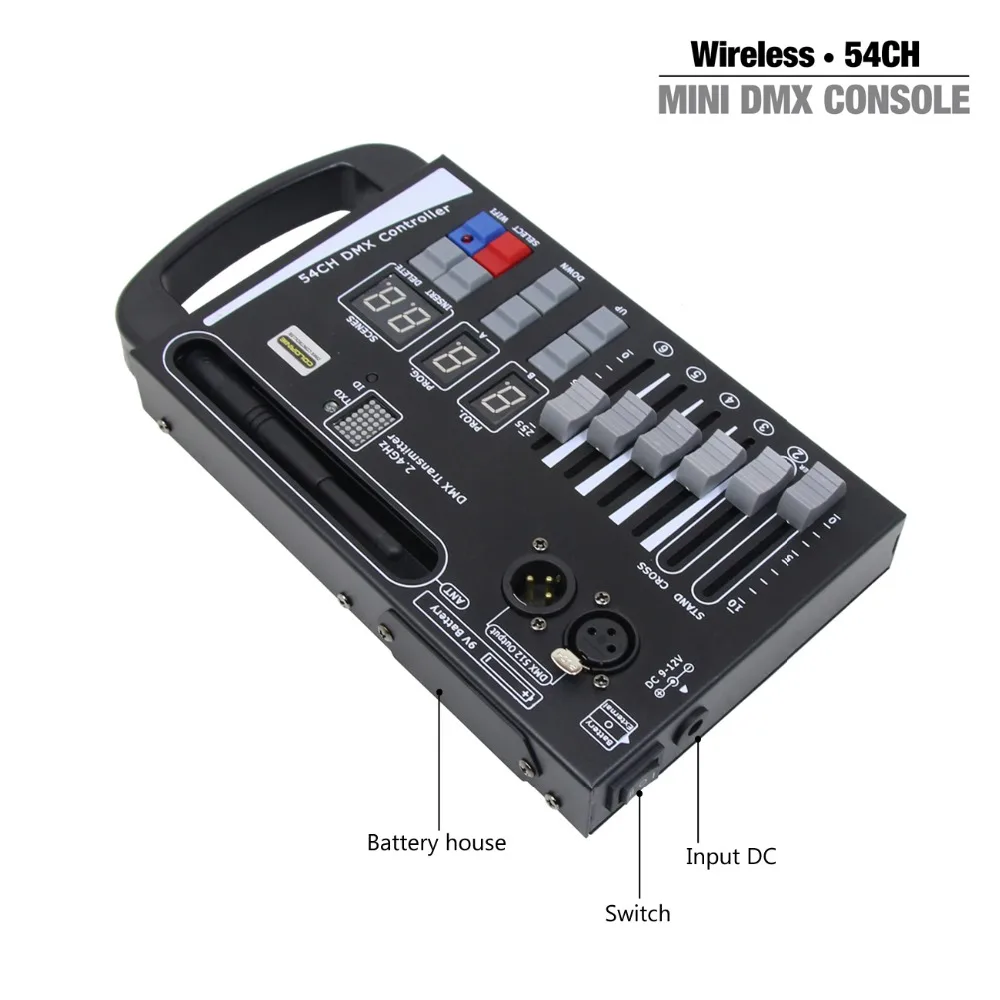 Imagem -06 - Controlador Dmx sem Fio com Transmissor Dmx512 9v Alimentado por Bateria 12v dc