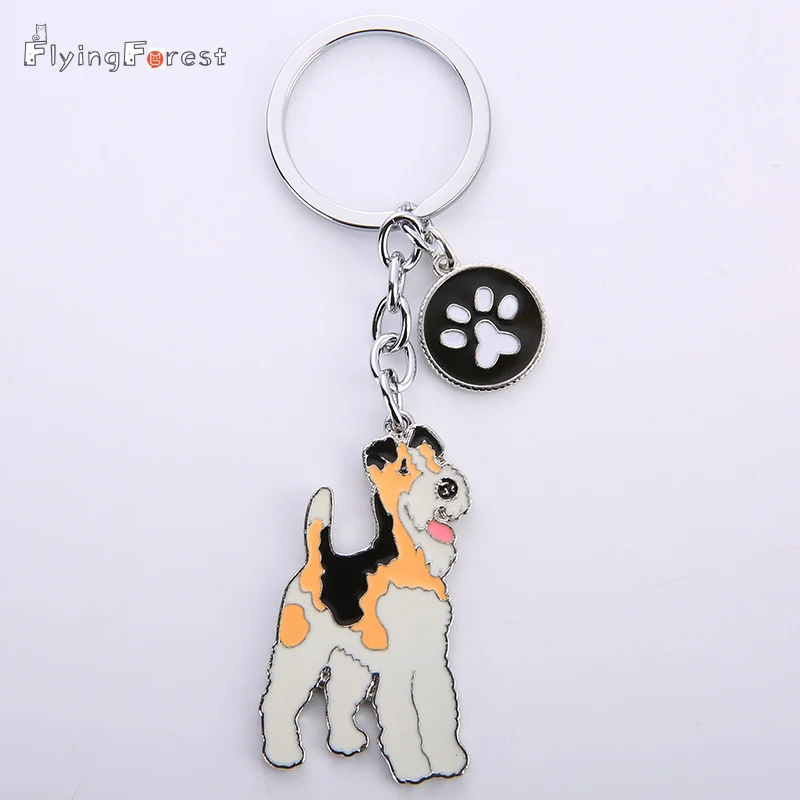 Lovely Terrier key chain dogs key chain Fashion jewelry pet animal pendants gifts for best friends metal car key ring