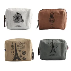 Small Coin Purse Case Pouch Holder Mini Gift Fashion Zero Purse Retro Classic Canvas Coin Bag Purse For Women Girl Zip Wallet