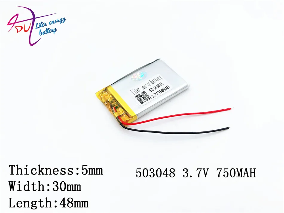 10pcs 3.7V 750mAh 503048 503050 Lithium Polymer Li-Po Rechargeable DIY Battery For Mp3 MP4 MP5 GPS Vedio Game toys