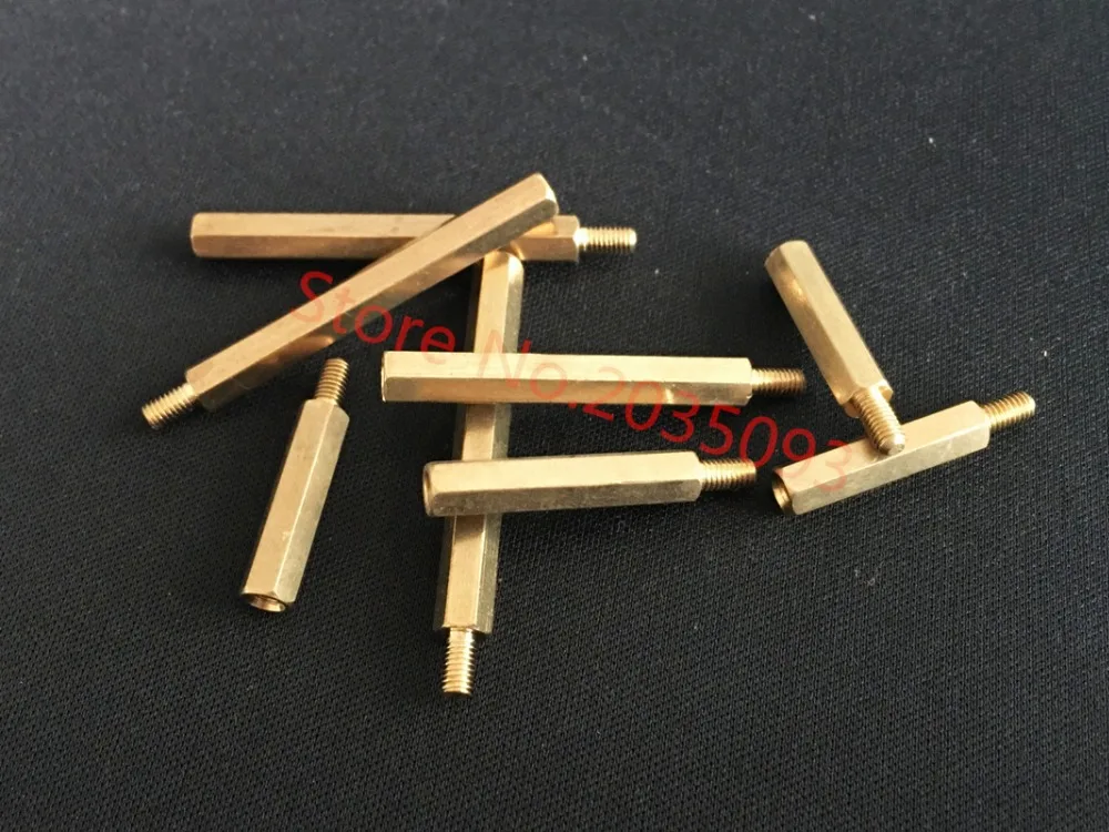 

10pcs/lot M3+6mm Copper columns/pillars single head hexagonal copper column copper screws columns hexagonal isolation pillars