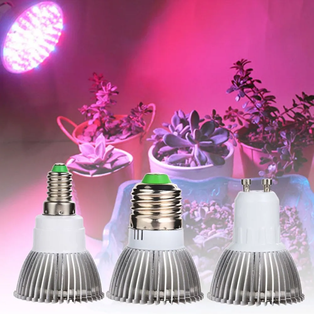 Luz LED de espectro completo para cultivo de plantas, lámpara GU10 E14, Bombilla UV IR, 28LED, AC85-265V para invernadero, flores y frutas