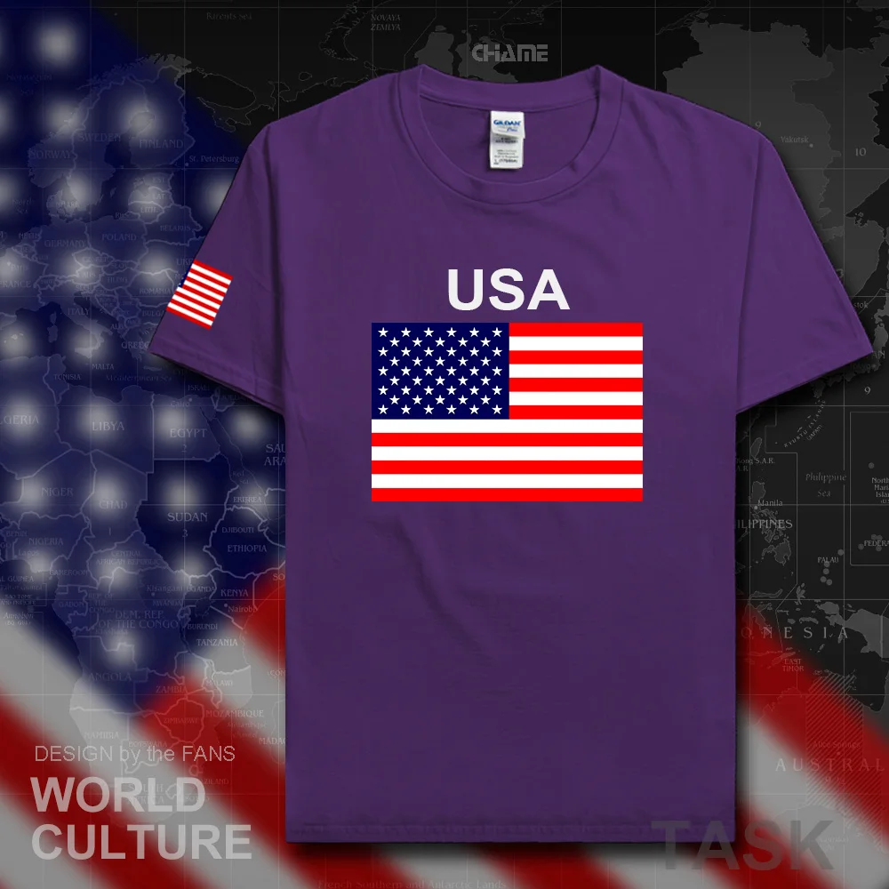 United States of America USA US t shirt man jerseys 2017 t-shirt 100% cotton nation team cotton meeting fans streetwear American