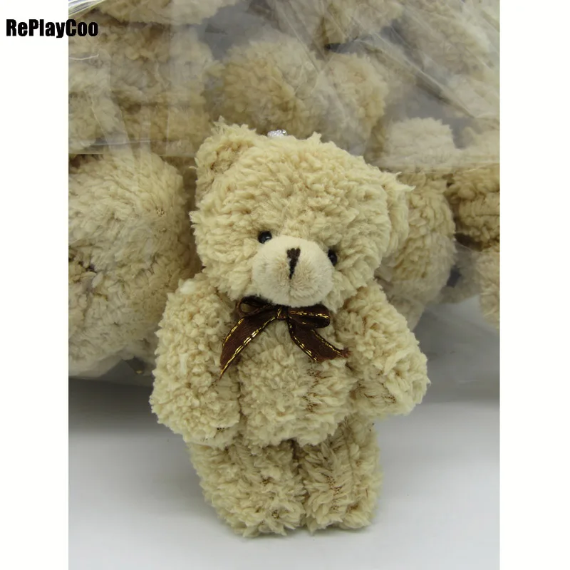 

20PCS/LOT Mini Teddy Bear Stuffed Plush Toys 12cm Small Bear Stuffed Toys pelucia Pendant Kids Birthday Gift Party Decor 018