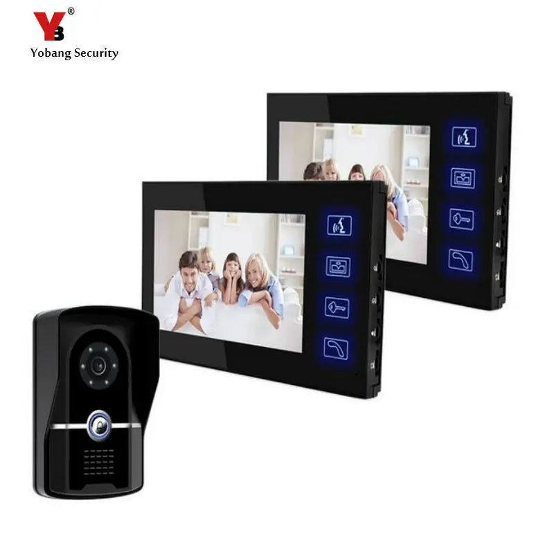 

Yobang Security 7" Color Video Doorphone Door Entry Video Intercom Systems Touch Keypad Doorbell Phone Monitor Camera Doorbell