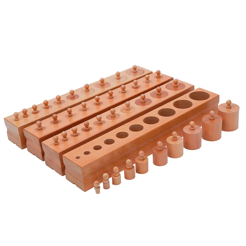 Montessori teaching aids kindergarten sensory learning children\'s wooden educational toys Cylinder Block