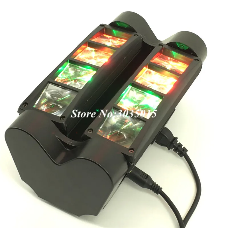 2szt/lot 8x3W Mini Led Spider Light Sound Mode LED Moving Head Lights led Beam Stage Dj Bars Party DMX512 disco lighting