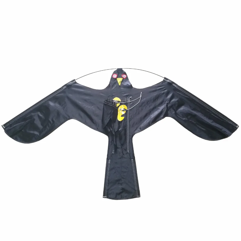Hawk Kite great as a Bird Scarer Scarecrow Performing Bird Control for Home and Garden-Black(Pole not include)