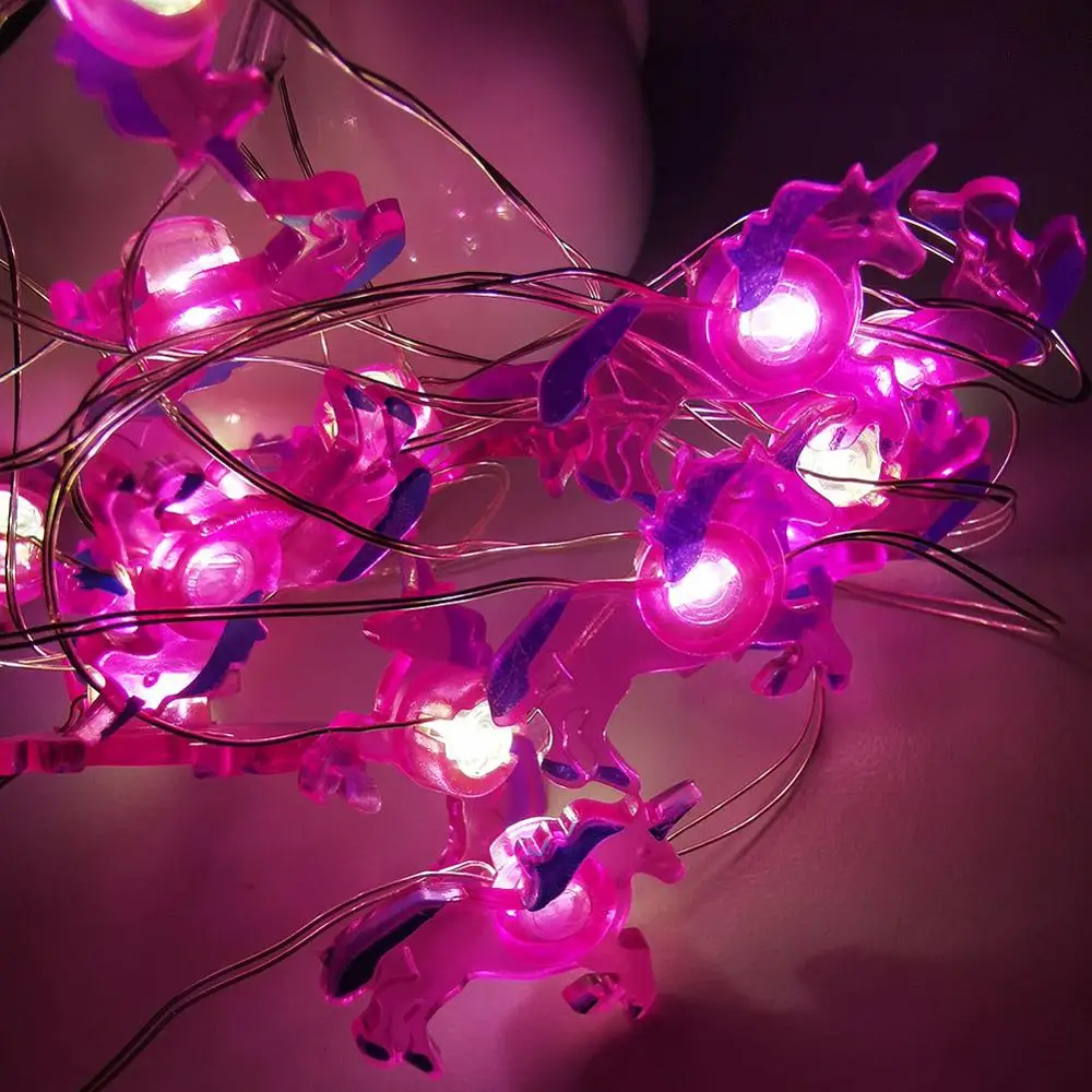 Flamingo LED String Light Hawaii Party Decor Pineapple Unicorn Cactus Fairy Lights Tropical Party Supplies Birthday Party Decor