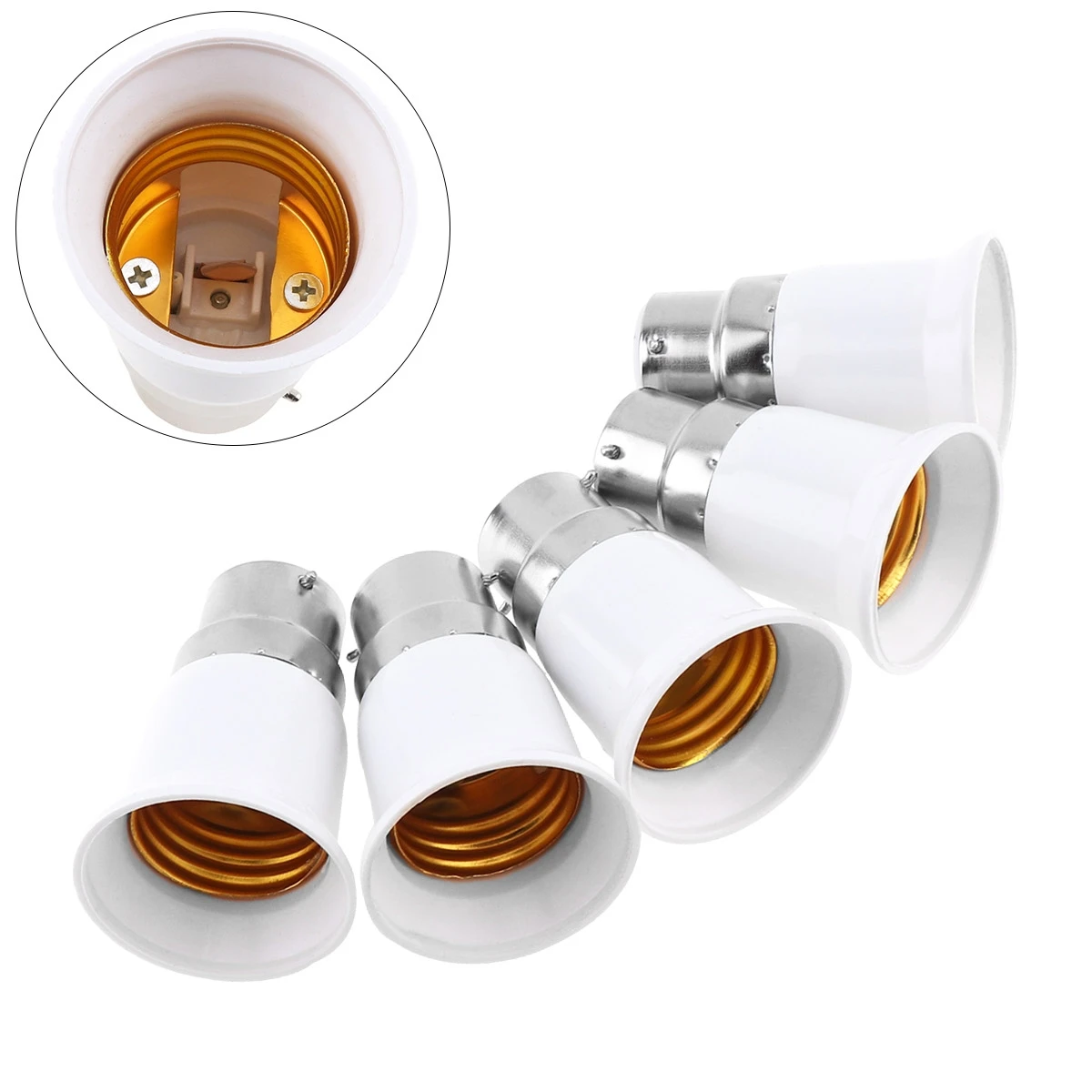 5pcs/lot B22 to E27 E14 toE27 LED Bulb Base Adapter Universal Light Converter Lamp Socket Holder LED Bulb Sockets E27 screw bulb