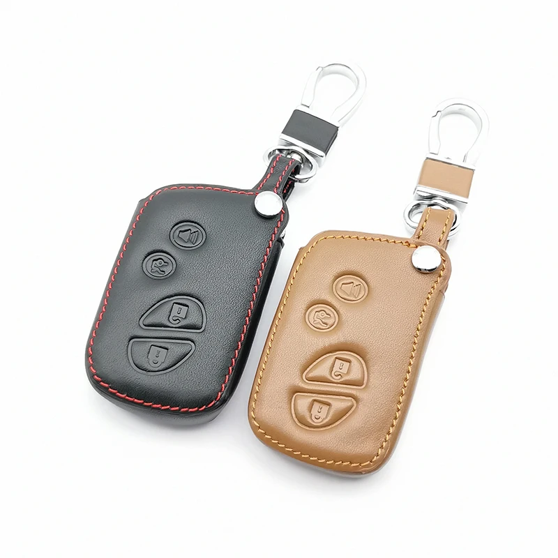 Genuine Leather Key Fob Case Cover For Lexus IS250 ES240 ES350 RX270 RX350 RX300 4 Buttons Remote Control Keyless Holder