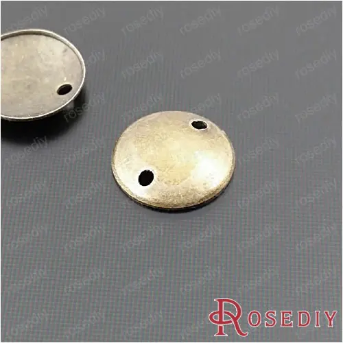 Wholesale 8mm Antique Bronze Round with 2 Hoes Copper Flake Diy Jewelry Findings Accessories 100 pieces(JM6816)