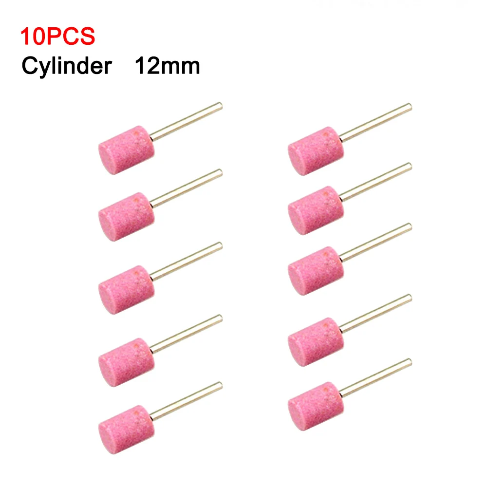 WREOW 10Pcs Mandrel Mounted Abrasive stone heads Electric Grinding Accessories Polishing Abrasive stone Wheel Rotary Power Tools