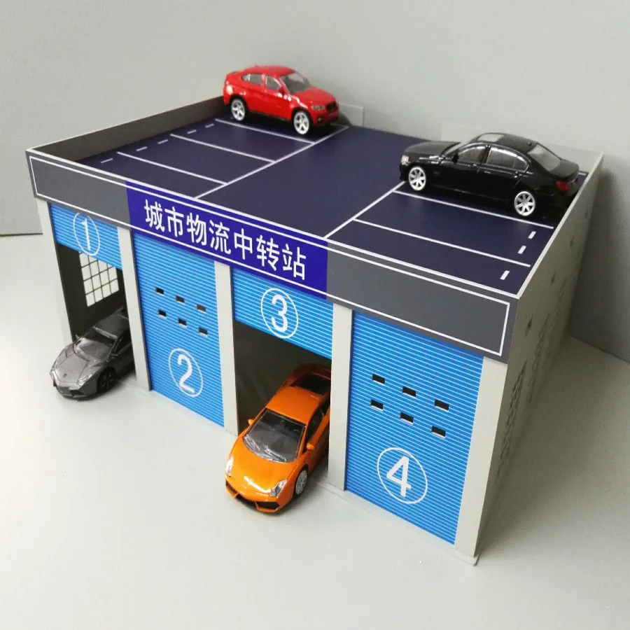 1/43 1/50 General Warehouse Garage L Scene Truck City Logistics Transfer Station Plastic For Architecture Model