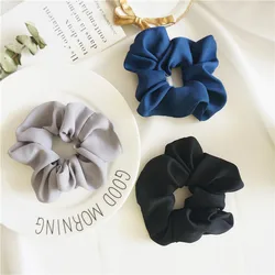 New Women Elegant Solid Cloth Elastic Hair Bands Ponytail Holder Scrunchie Rubber Bands Hair Ropes Lady Hair Accessories