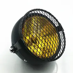 Amber Diamond Motorcycle Headlight Cruiser Vintage Custom VTX CB VT VN XL Cafe
