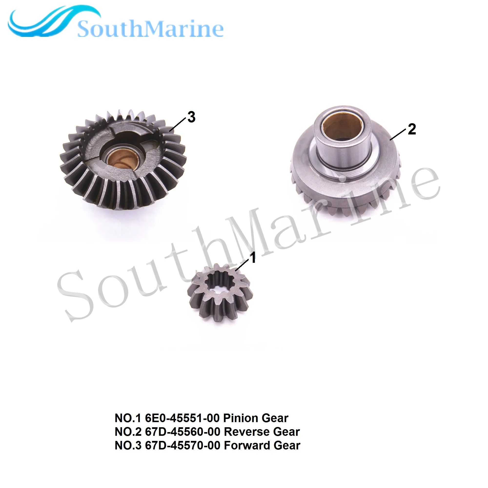 Outboard Engine 6E0-45551-00 Pinion / 67D-45560-00 Reverse / 67D-45570-00 Forward Gear for Yamaha F4 Boat Motor