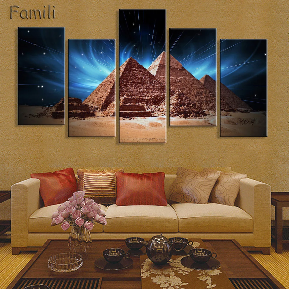 5 Pieces/set Great Sphinx of Egypt Modern Wall Art For Wall Decor Home Decoration Picture Paint on Canvas Prints Painting