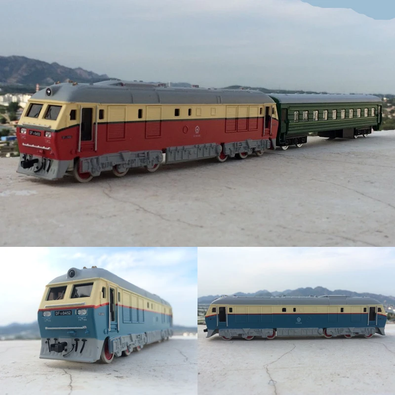 High simulation train,1:87 scale alloy pull back Dongfeng double train, carriage, trailer,toy cars,free shipping