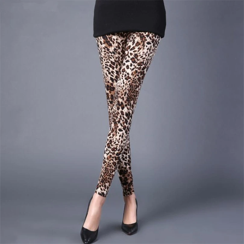 CHSDCSI Workout Leggings Summer Punk Rock Sexy Leggings Leopard Fitness Pants For Women Push Up Trousers Femme Elastic Leggins