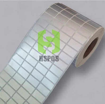 Matte silver label stickers 30x8mm 10000pcs one roll double row waterproof high temperature resistant can custom logo