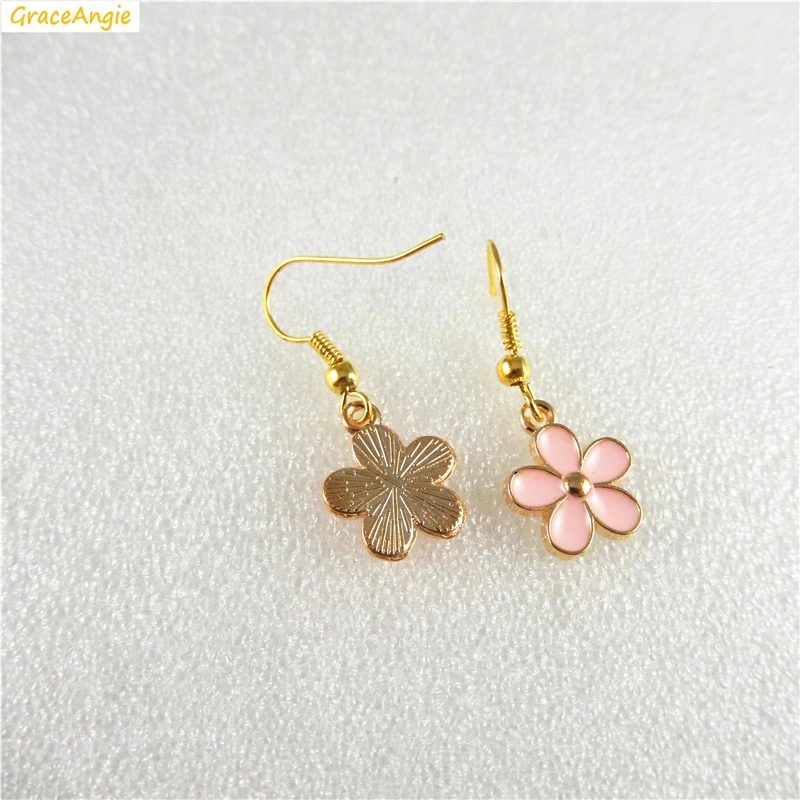 GraceAngie 5pairs/pack Wholesale Drop Earring Cute Daisy Flower Shape Enamel Alloy Dangles Sweet Style Fashion Women Jewelry