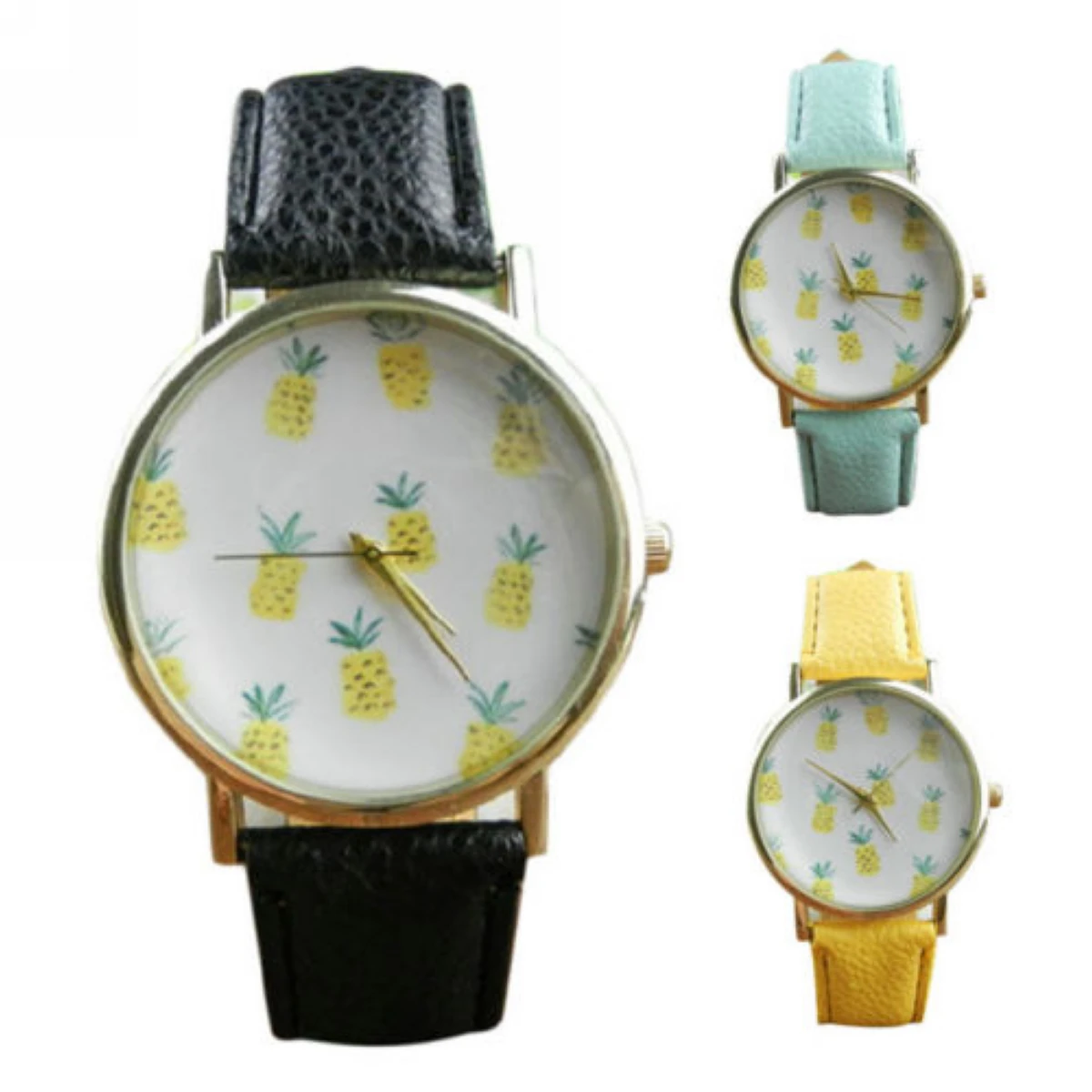 Женские Аналоговые кварцевые наручные часы с ананасом и кожаным ремешком