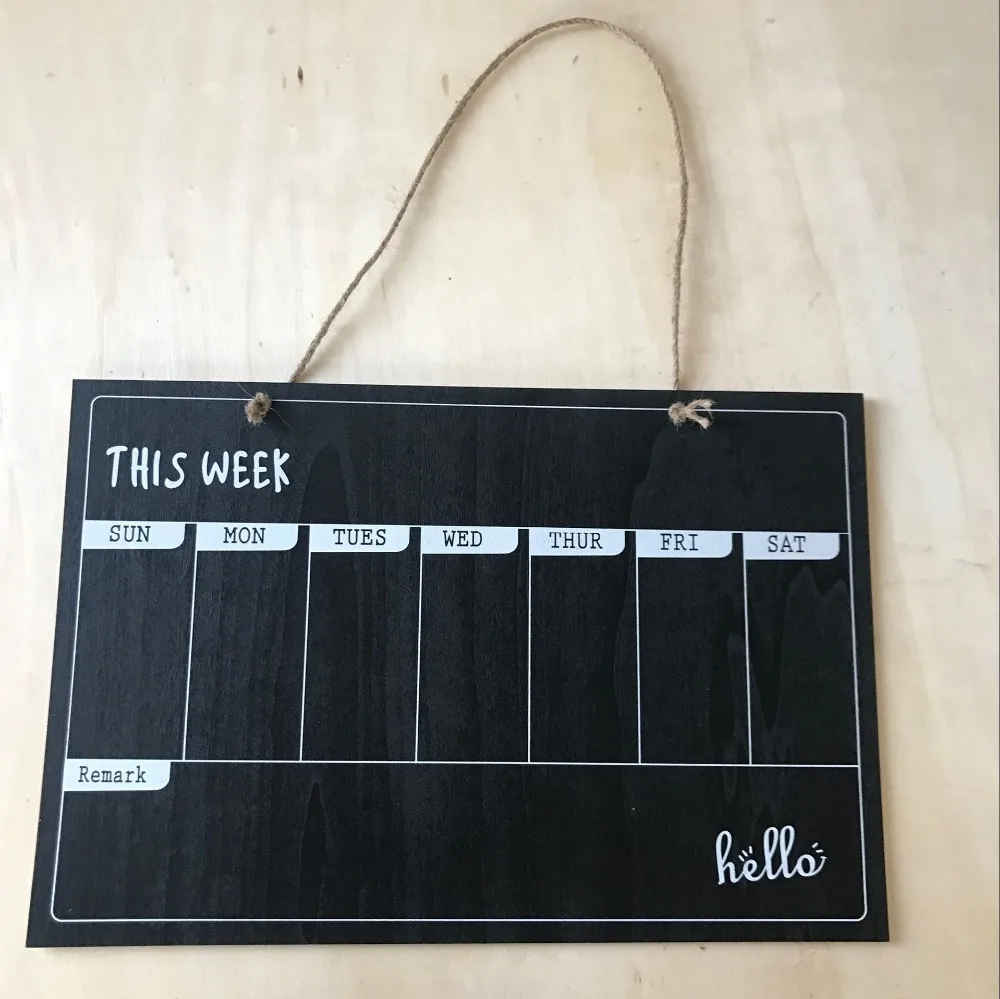 this week blackboard modern chalkboard week wall calendar home office wall decoration