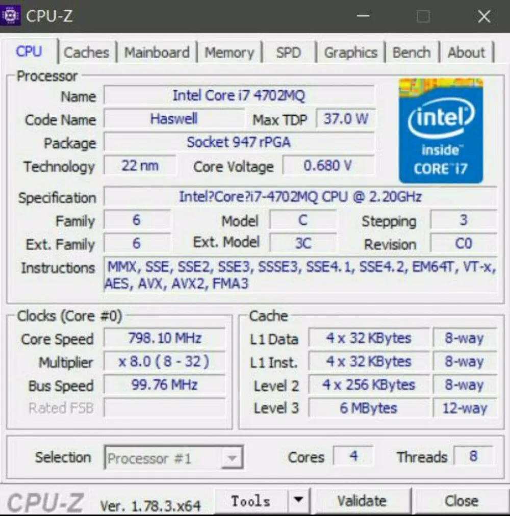 Original Intel Core I7 4702MQ SR15J CPU I7-4702MQ oem processor 2.2GHz-3.2GHz L3=6M Quad core freeshipping ship out within 1 day