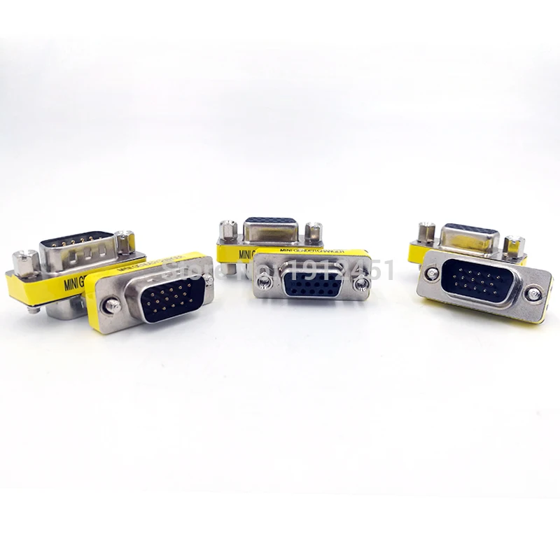 DB15 data cable connector convert plug MINI GENDER CHANGER VGA Plug connector 15pin port socket