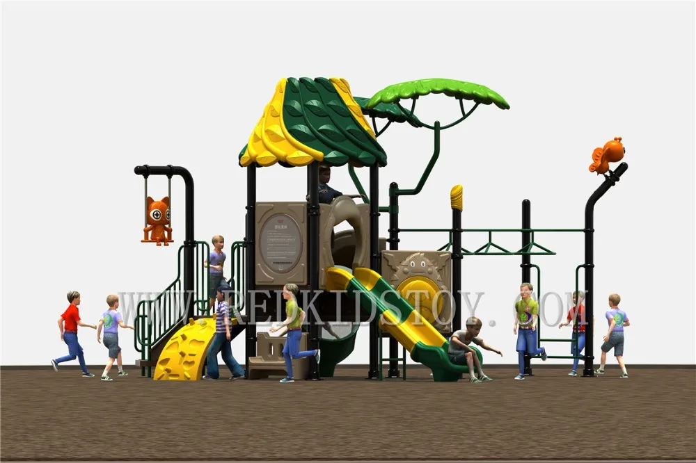 Exported to Canada Natural Theme Outdoor Playground Structure With Monkey Bar HZ-C003