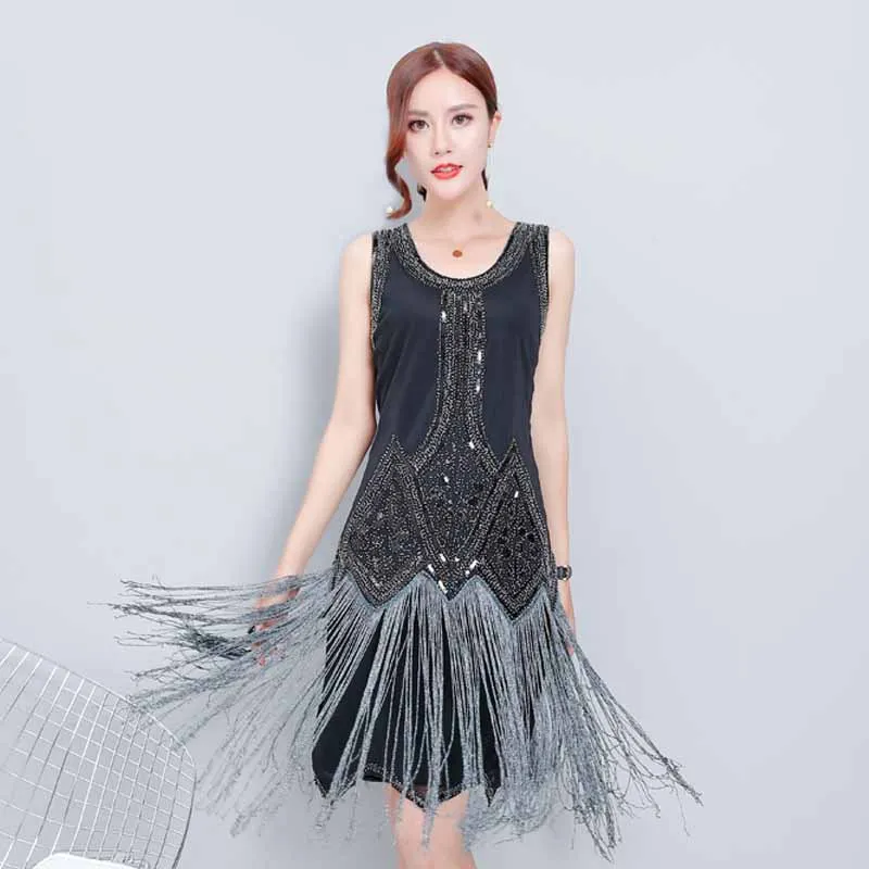 

Bling Women Tassel Sequins Cocktail Party Latin Dance Dress Ballroom Salsa Samba Rumba Tango Dancer Costume Dinner dress MAY1039