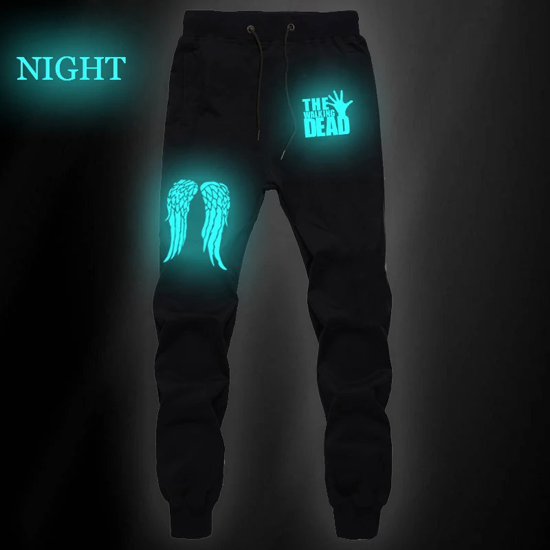 The Walking Dead Luminous Sports Straight Pants Summer Sweat Pockets Jogger Fitness Sports Breathable Pants Sporting Clothing