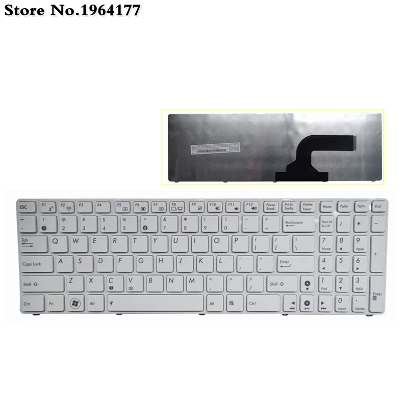 NEW White US Layout Laptop Keyboard for Asus X54H X75VD X75VD1 X54HY X54HR A52DE Z54 N73JG N73JQ N73SM N73SV A52D